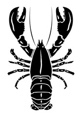 Seafood vector illustrations.Lobster Silhouette Icon on White Background. Vector - Vector