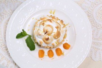 Meringues on a white background