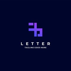 Vector Logo Illustration Abstract Letter Square Gradient Colorful