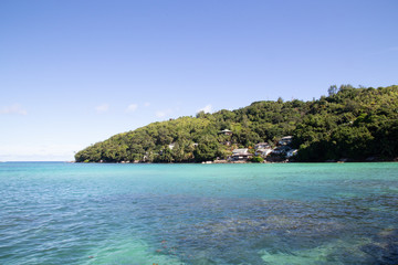 Naklejka premium Beautiful view at Praslin Island Seychelles