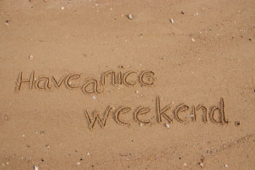 inscription on the sand, Handwriting  words 