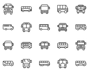 Bus line icon set