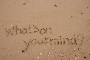 inscription on the sand, Handwriting  words 