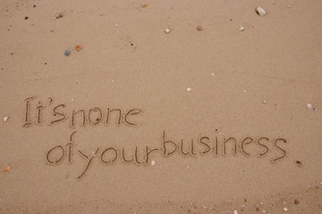 inscription on the sand, Handwriting words 