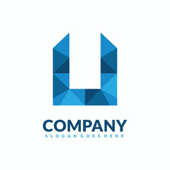 U Letter Logo Design . Creative Vector U icon with triangle creative concept.