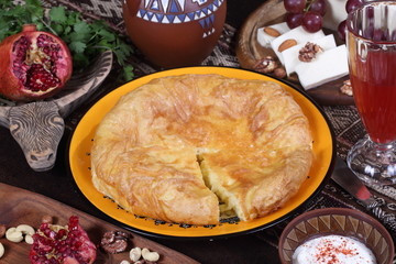 Still life with saburani and red wine