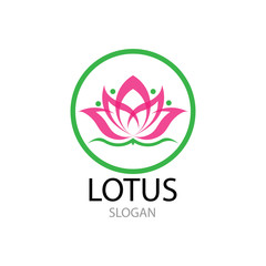 Beauty Vector Lotus flowers design logo Template icon