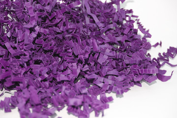 Purple crinkle shredded paper for gift box and basket filling