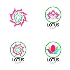 Beauty Vector Lotus flowers design logo Template icon
