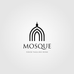 mosque logo vector simple luxury icon illustration design