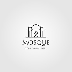 mosque logo line art vector icon illustration design