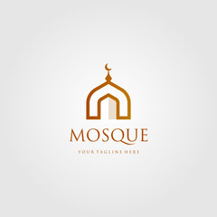 mosque building logo vector simple luxury icon illustration design