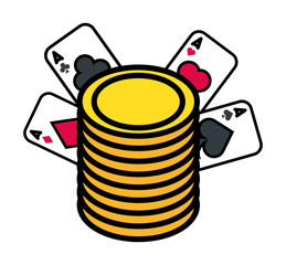 casino poker cards and coins money
