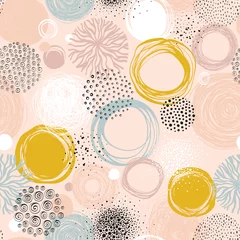 Wallpaper murals Polka dot Abstract seamless pattern with scribble textures. 
