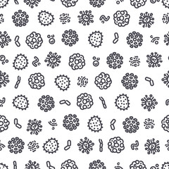 Coronavirus seanless pattern. Isolated on white background.