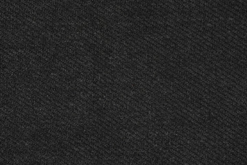 Black natural texture of knitted wool textile material background. dark gray cotton fabric woven...