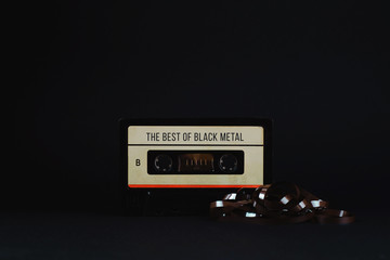 Old audio tape and text 