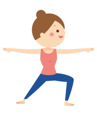 ヨガをする女性　英雄のポーズ