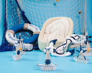 Sailboat concept sea scene photography props