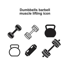 Dumbbells barbell muscle lifting icon template black color editable. Dumbbells barbell muscle lifting icon symbol Flat vector illustration for graphic and web design.