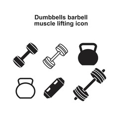 Fototapeta premium Dumbbells barbell muscle lifting icon template black color editable. Dumbbells barbell muscle lifting icon symbol Flat vector illustration for graphic and web design.