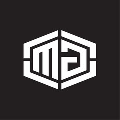MG Logo monogram with hexagon shape and piece line rounded design tamplate