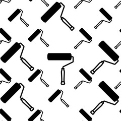 Paint Roller Icon Seamless Pattern