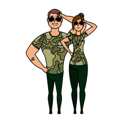 young military couple avatars characters