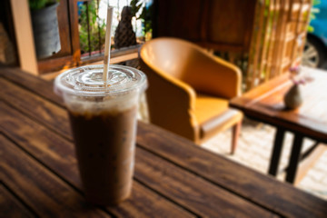 Minimal cafe decorating with simply furniture set