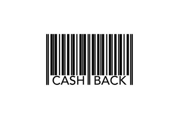 barcode cash back vector illustration white background