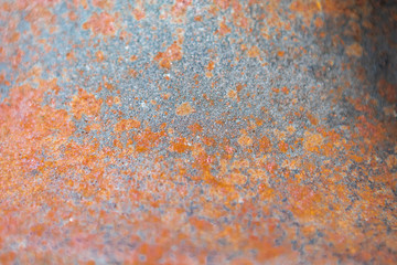 Grunge metal texture background. Old rusty steel metal wall with heavy corrosion background. Detailed structure. Selective focus