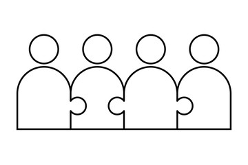 team work icon isolated vector white background