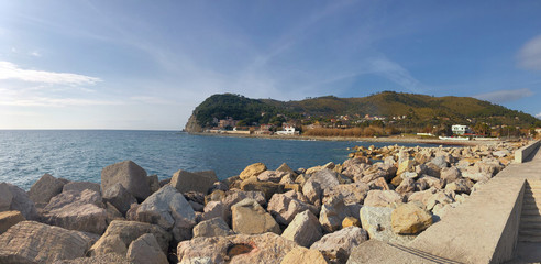 Breakwater from promenade of the Cilento Coast