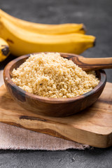 Raw and dried bananas, plantain flour, resistant  prebiotic food