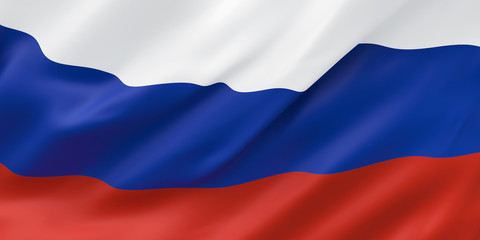 National Fabric Wave Closeup Flag of Russia