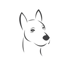 Vector of a Dog head Colour Black. Pet. Animal. logo or icon. symbol. Mammals. Cute. Art picture. on white background