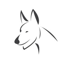 Vector of a Dog head Colour Black. Pet. Animal. logo or icon. symbol. Mammals. Cute. Art picture. on white background