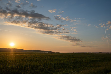 Summer morning with sun and sky