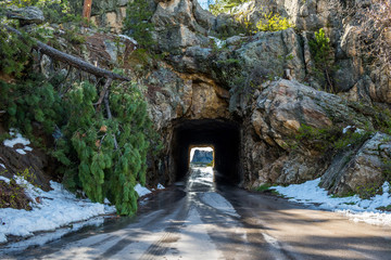 Doane Robinson Tunnel in Black Hills National Forest, South Dakota - obrazy, fototapety, plakaty