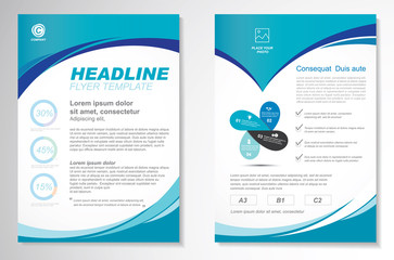Vector Brochure Flyer design Layout template, size A4, Front page and back page, infographics. Easy to use and edit.