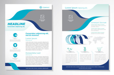 Vector Brochure Flyer design Layout template, size A4, Front page and back page, infographics. Easy to use and edit.