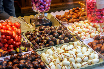 chocolate candies in a shop