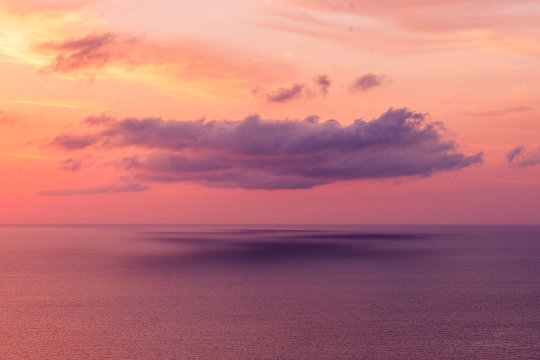 Purple Sunset Over The Sea