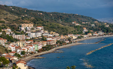 Landscape Pioppi village, from cilento coast, Italy
