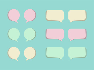 Bubble text speech pastel color vector eps 10 illustration