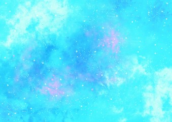 Colorful space shot of milky way galaxy with stars on a night sky. Universe filled with stars, nebula