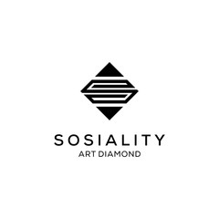 Creative Illustration modern initial S geometric diamond logo design