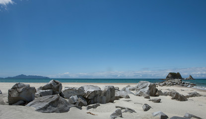 Fototapeta na wymiar Mangawhai heads. Coast New Zealand. Coast and beach. 