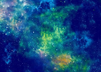 Obraz na płótnie Canvas Colorful space shot of milky way galaxy with stars on a night sky. Universe filled with stars, nebula