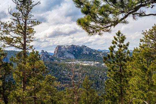 An overlooking landscape view of Black Hills National Forest, South Dakota